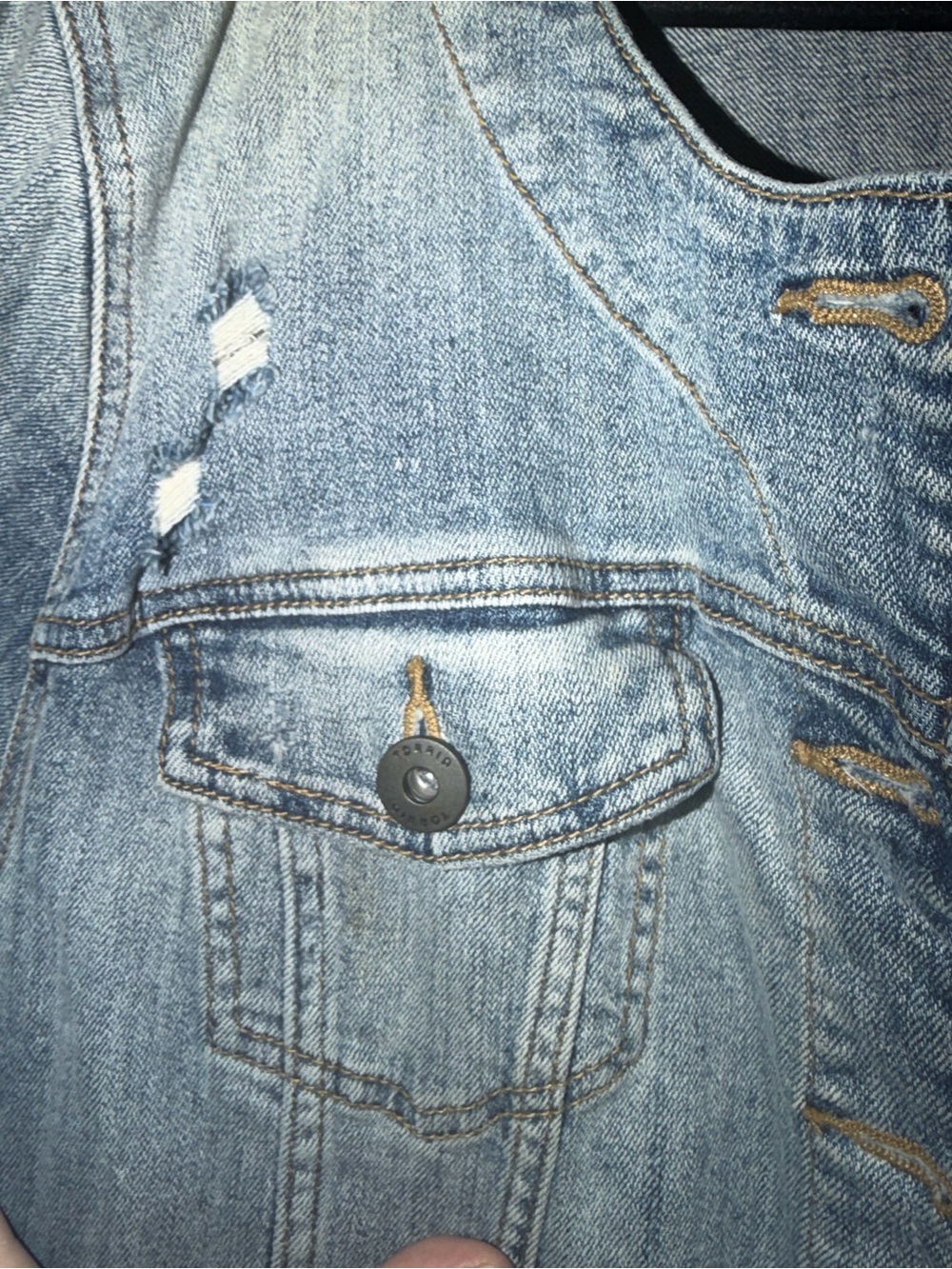 torrid faded light blue cropped denim jacket - Picture 5 of 6